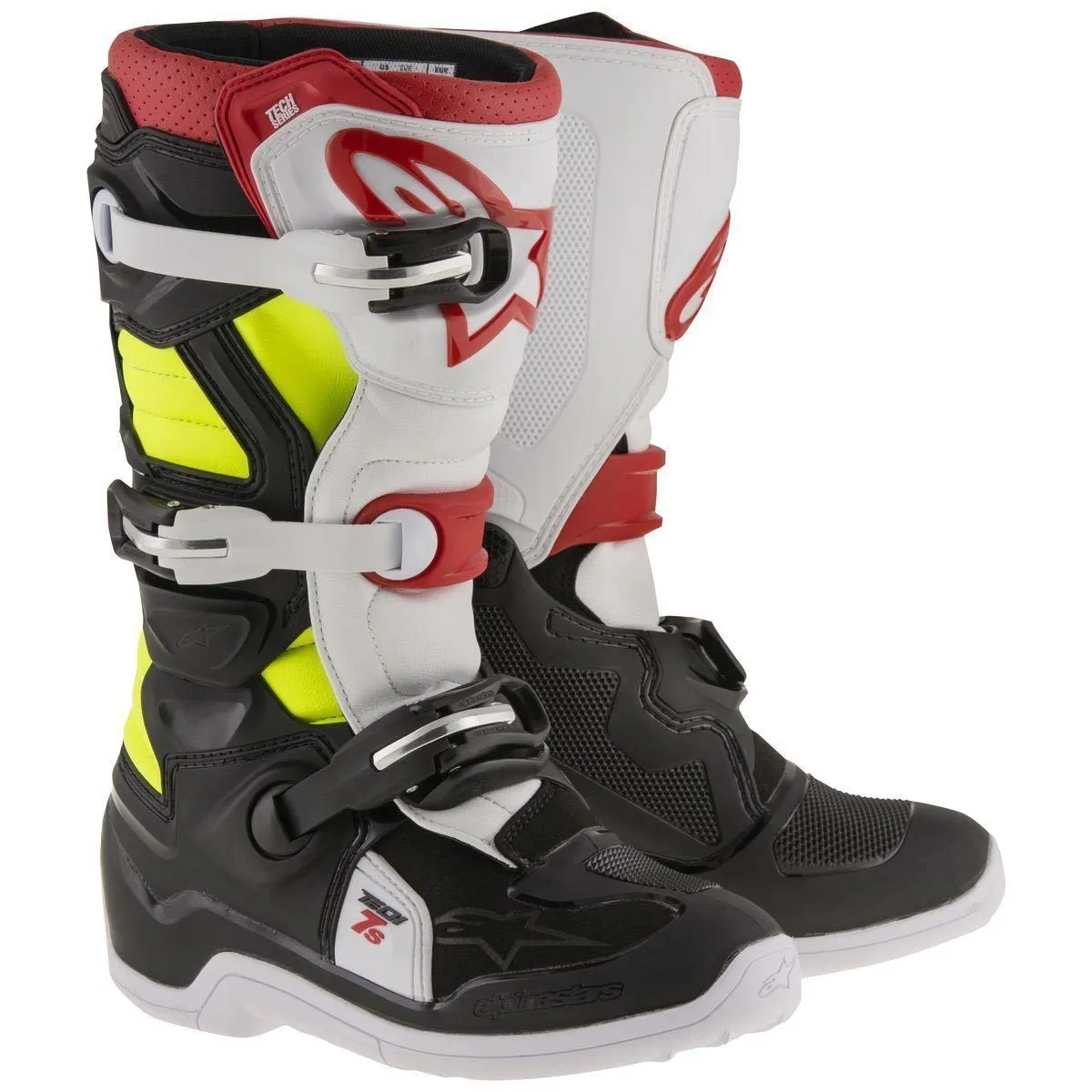 Alpinestars Tech 7S Youth Black/Red/Yellow Motocross Boots