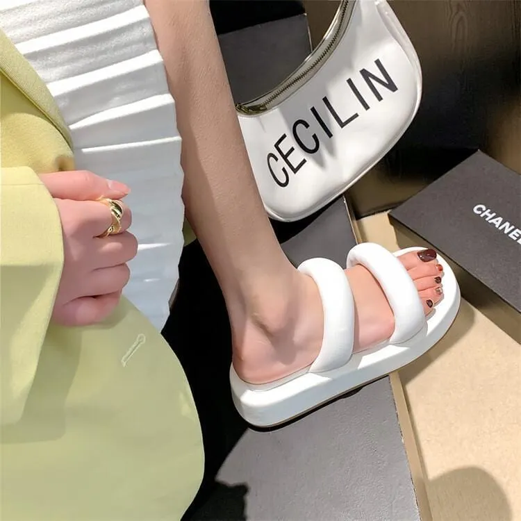 Puffy Dual Vamp Slide Sandals