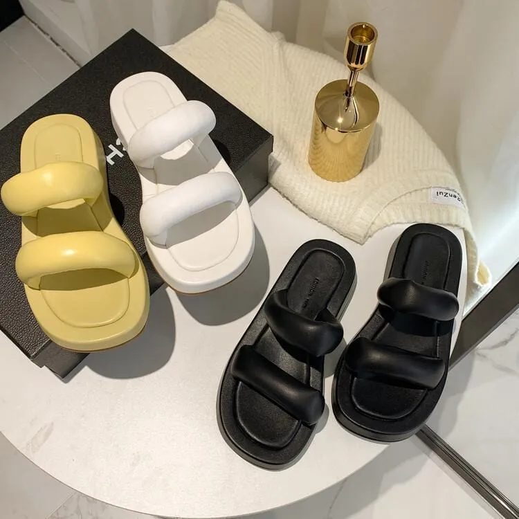 Puffy Dual Vamp Slide Sandals
