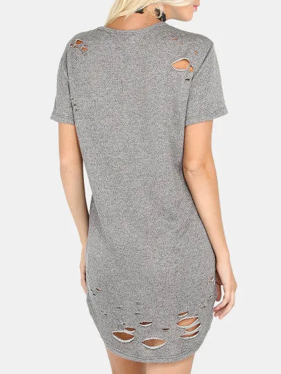 So "Ye" Ripped fashion tshirt dress