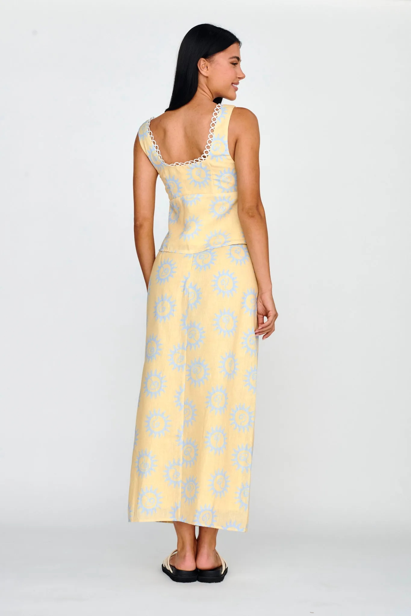 Sun Days Midi Skirt Sun Lemon