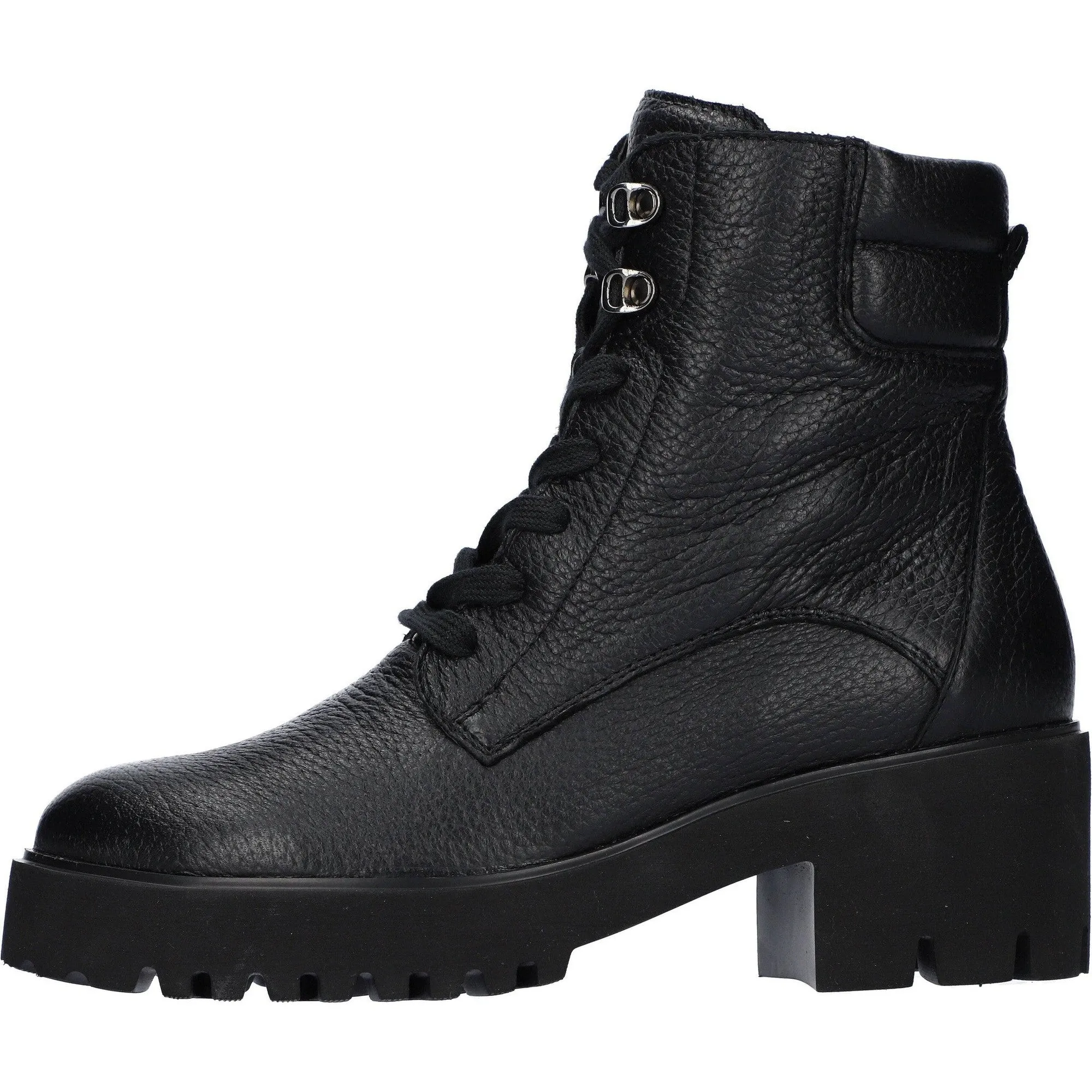 Waldlaufer 771804 199 001 H-Nira Ladies Black Leather Arch Support Zip & Lace Ankle Boots
