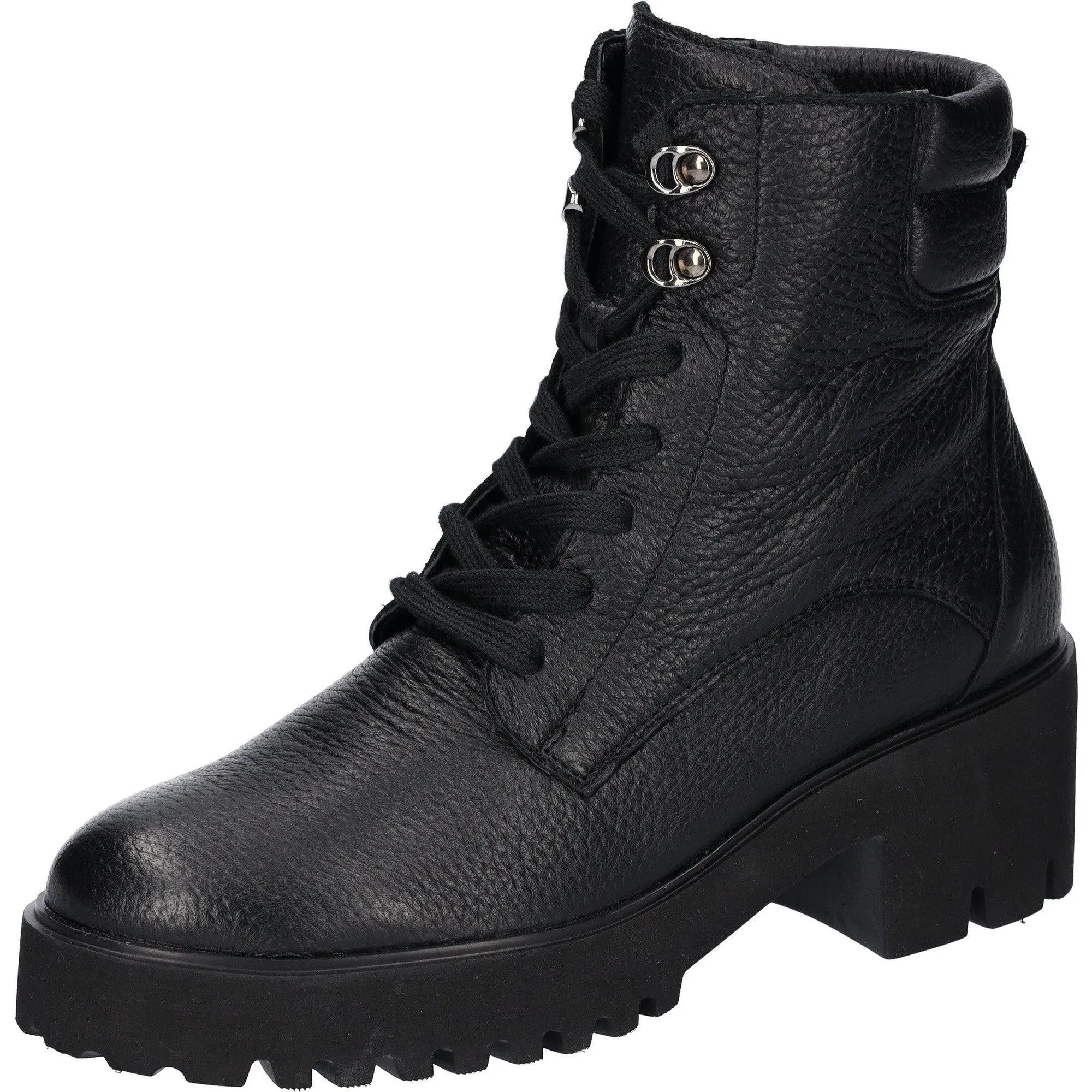 Waldlaufer 771804 199 001 H-Nira Ladies Black Leather Arch Support Zip & Lace Ankle Boots