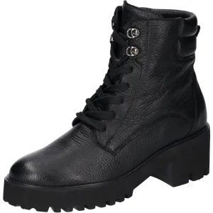 Waldlaufer 771804 199 001 H-Nira Ladies Black Leather Arch Support Zip & Lace Ankle Boots