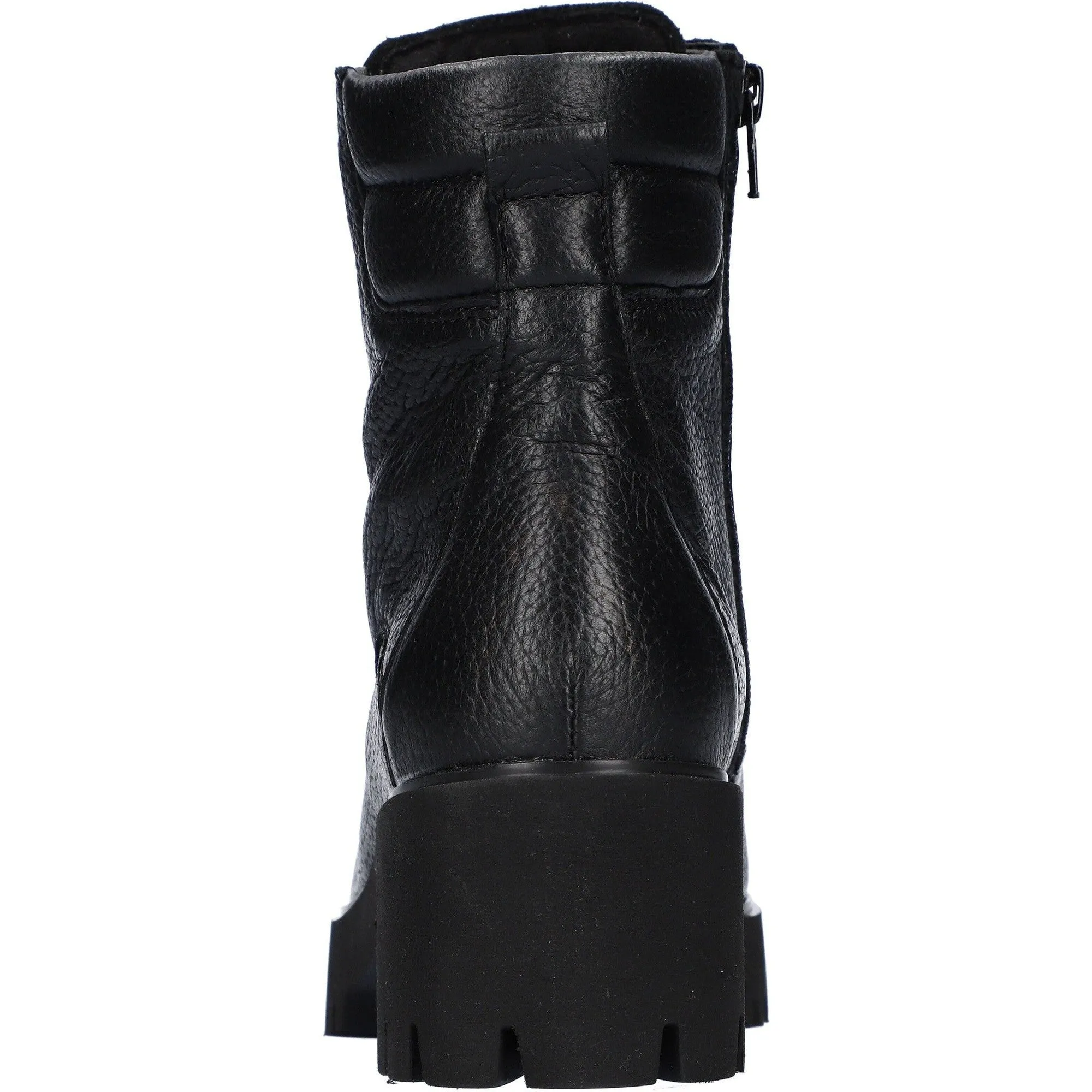Waldlaufer 771804 199 001 H-Nira Ladies Black Leather Arch Support Zip & Lace Ankle Boots