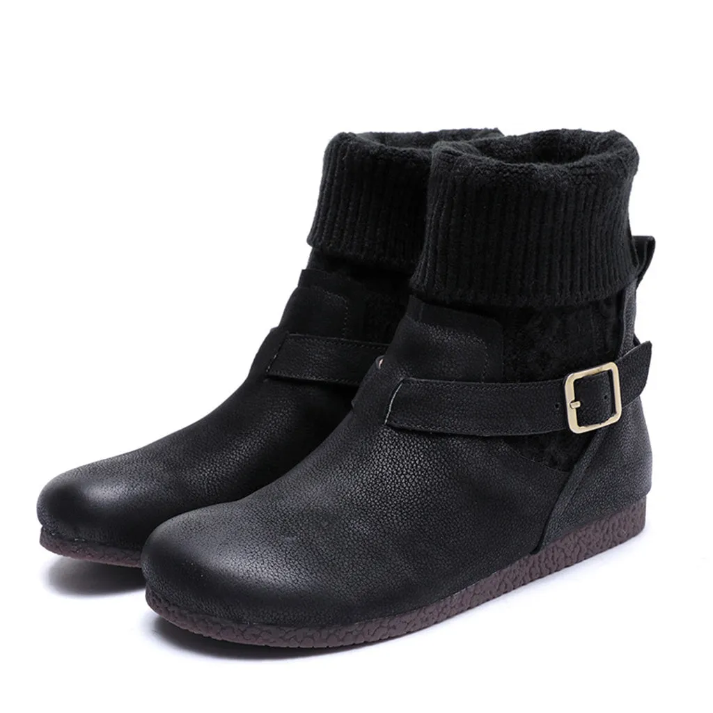 Winter Retro Leather Short Boots | Gift Shoes