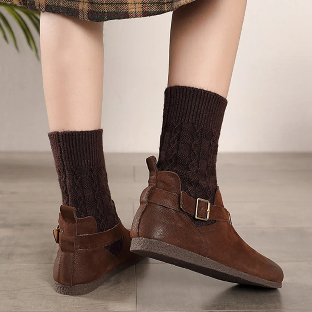 Winter Retro Leather Short Boots | Gift Shoes