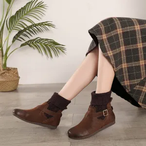 Winter Retro Leather Short Boots | Gift Shoes