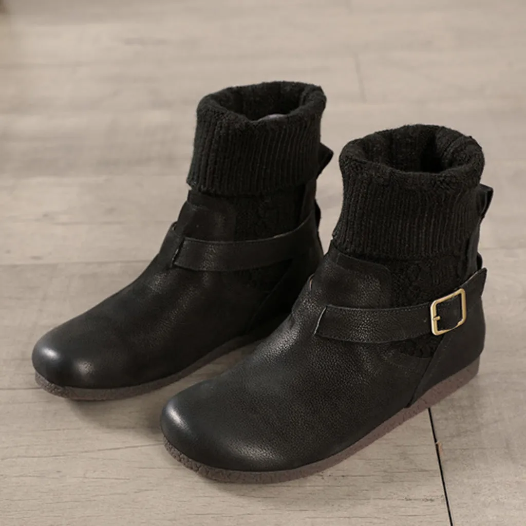Winter Retro Leather Short Boots | Gift Shoes