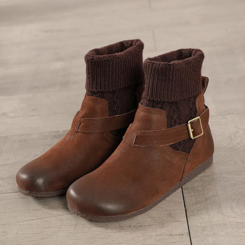 Winter Retro Leather Short Boots | Gift Shoes
