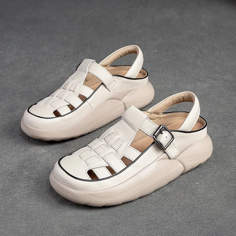 Women Handcraft Plaited Leather Soft Summer Sandals