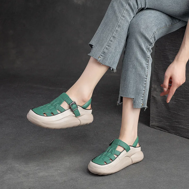 Women Handcraft Plaited Leather Soft Summer Sandals