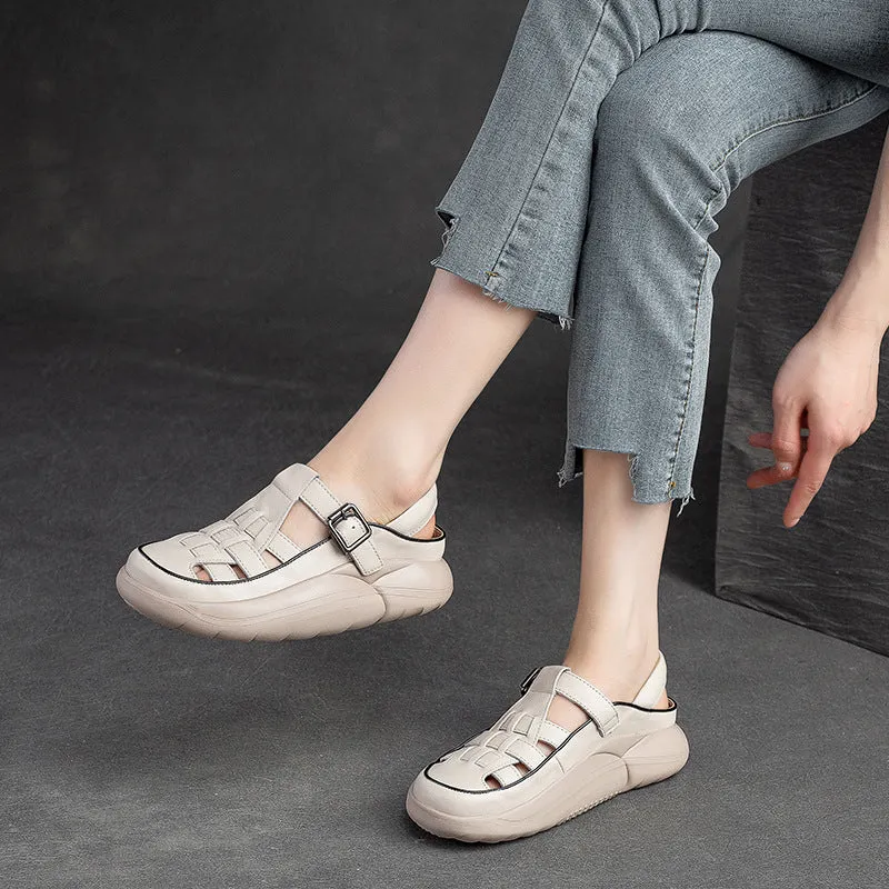 Women Handcraft Plaited Leather Soft Summer Sandals