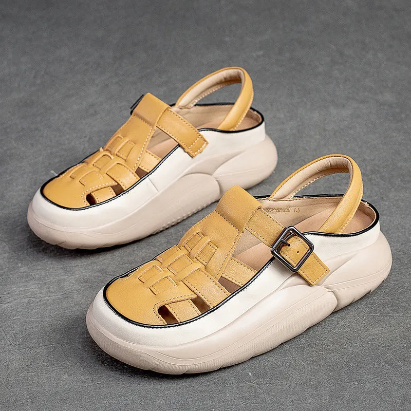 Women Handcraft Plaited Leather Soft Summer Sandals