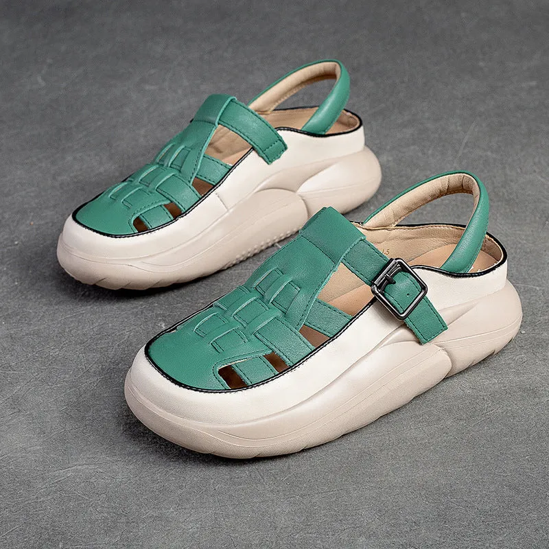 Women Handcraft Plaited Leather Soft Summer Sandals