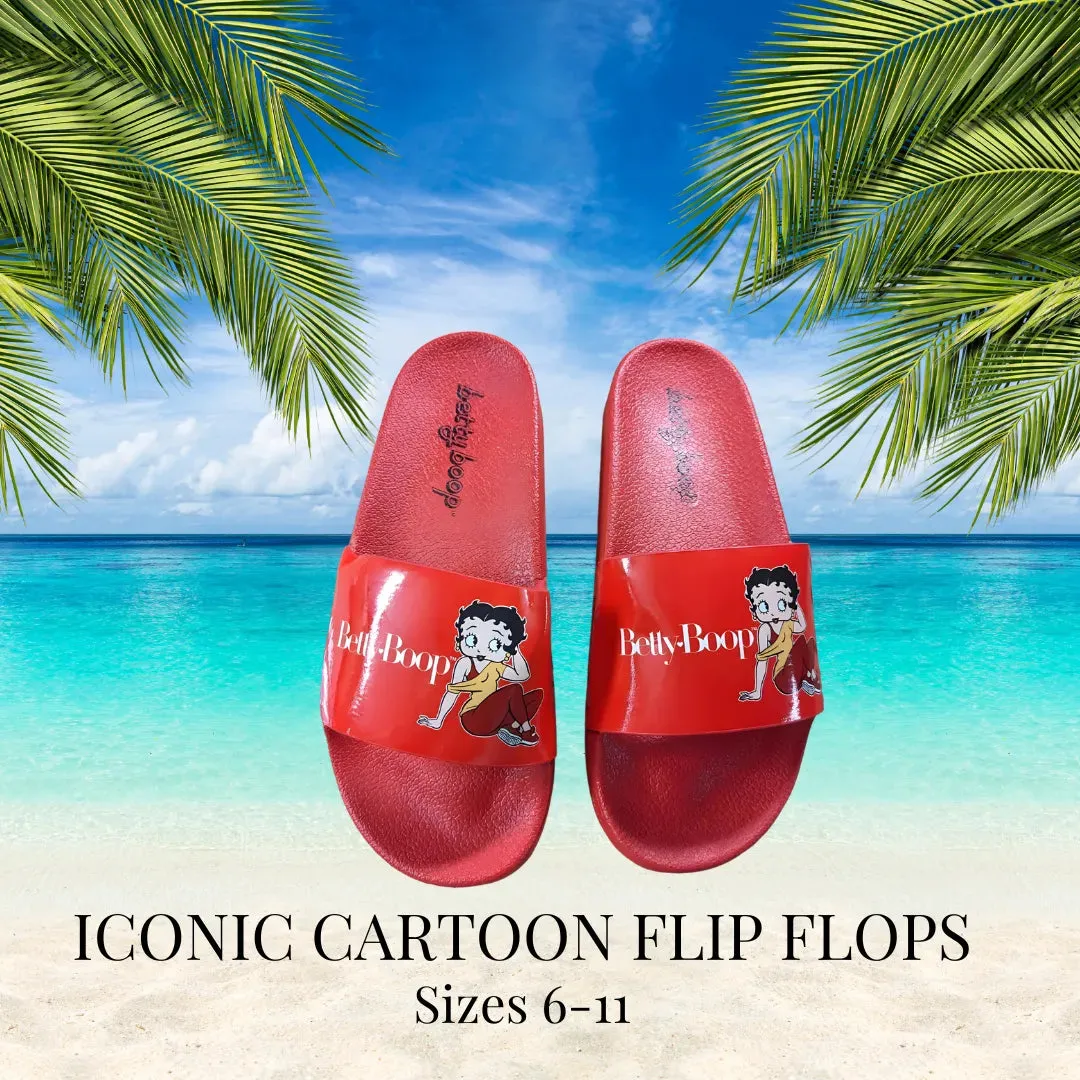 Women's Flip Flops Iconic Ms Boop Sandals Summer Beach Pool Trending