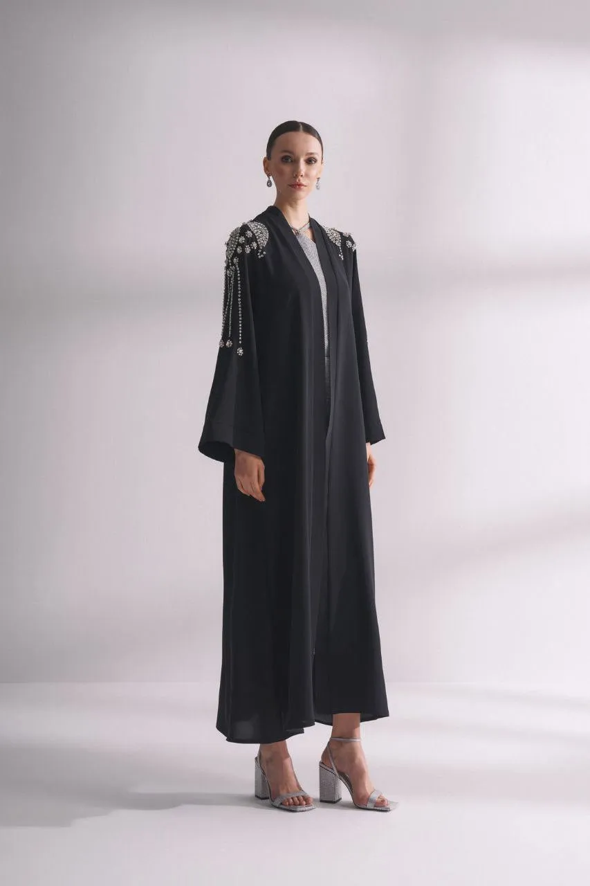 Zania Maxi Abaya With Sparkling Stone Work
